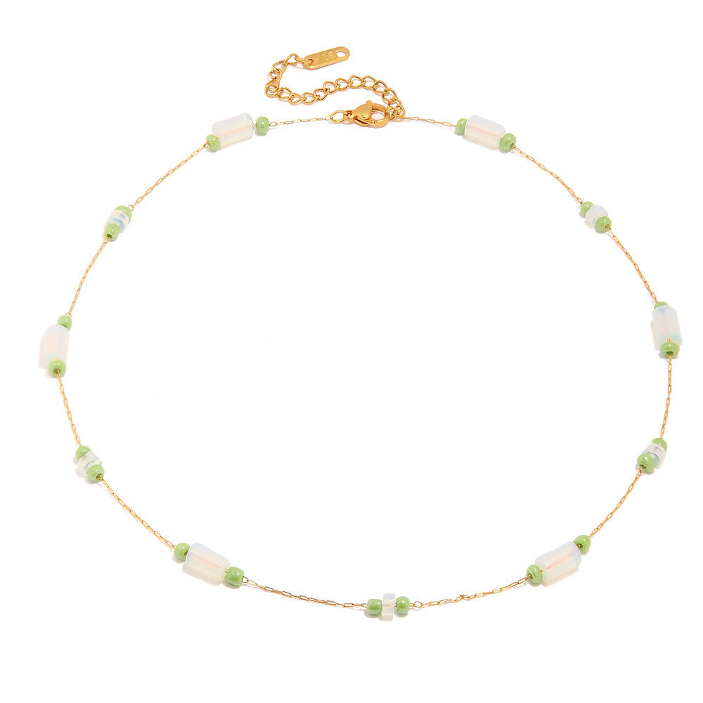 Women's Fashionable All-match Opal Beaded Necklace