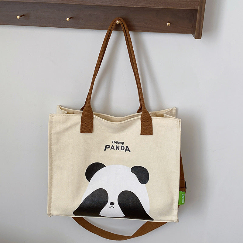 Leisure Commuter Cute Panda Student Handheld Book Bag