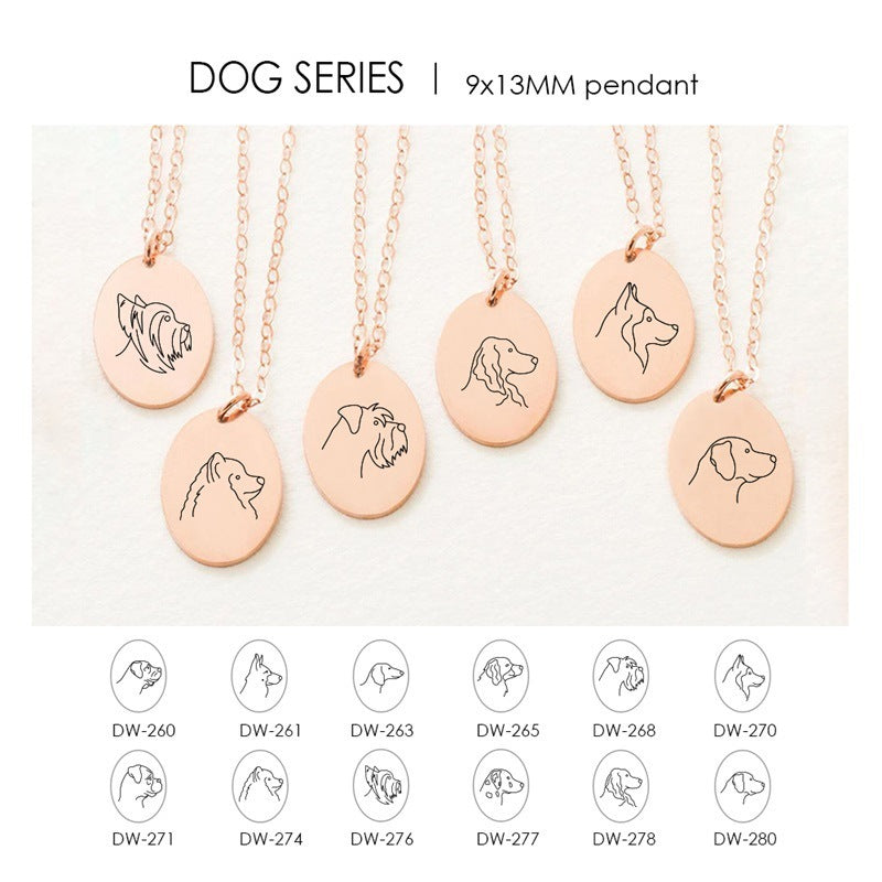 Engraved Oval Stainless Steel Necklace