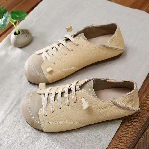 Japanese Sen Women's Literature And Art Soft Leather Soft Sole Casual Shoes