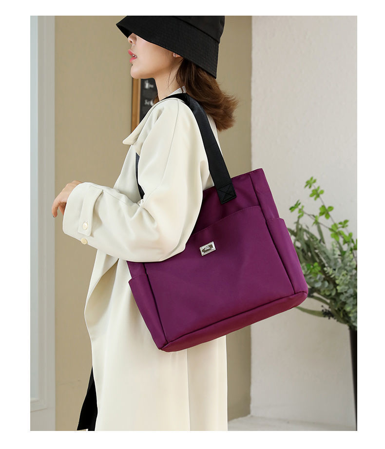 Women's Fashion Tote Oxford Cloth Light Canvas Crossbody Bag Versatile Large Capacity