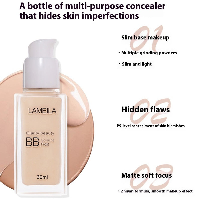 LaMeiLa Liquid Foundation Moisturizing Concealer Long-lasting Finishing Natural