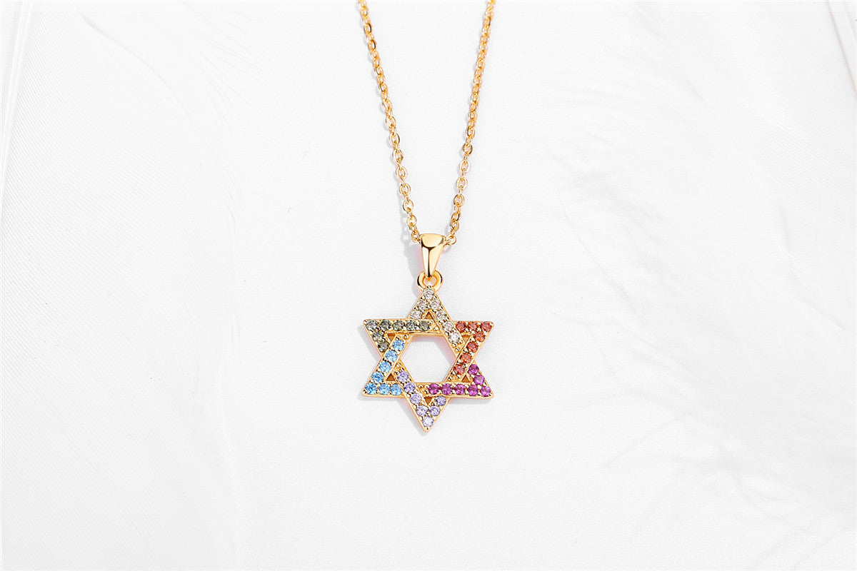New 925 Sterling Silver Hexagram Necklace