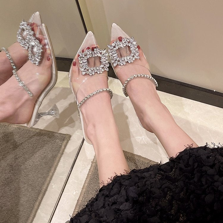 Rhinestone Pointed Toe Fashion Sandals For Women