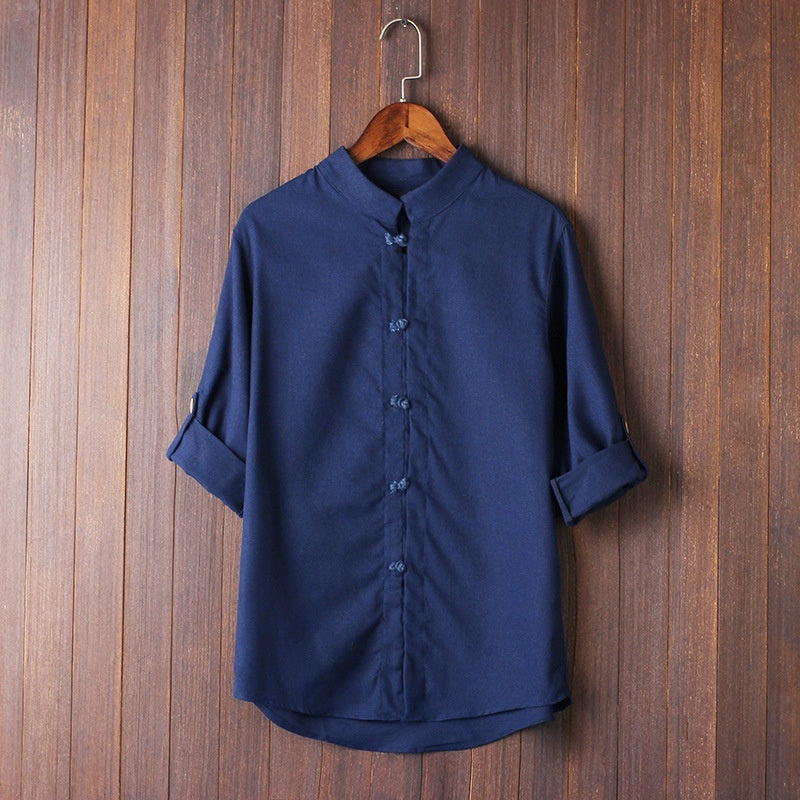 Men's Linen Vintage Plus Size Shirt