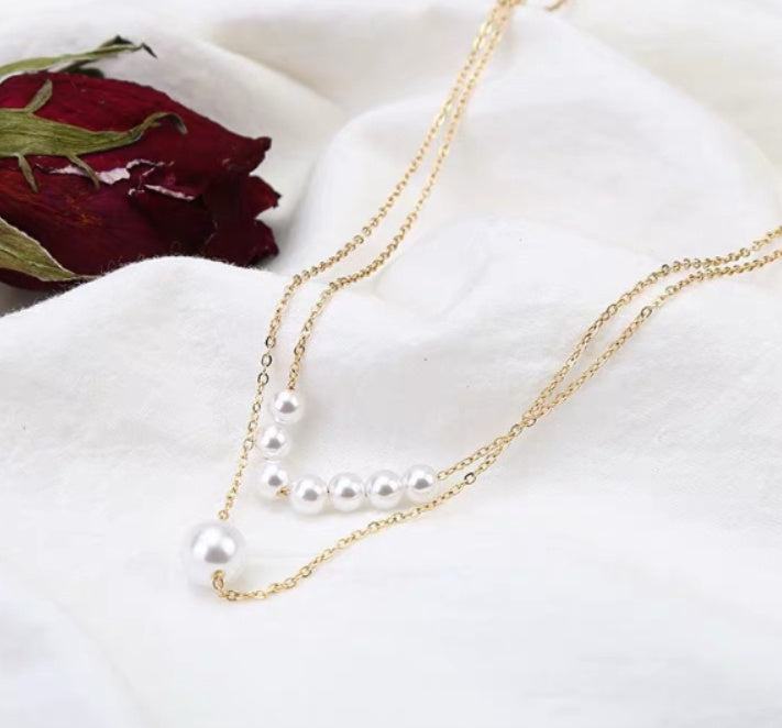 European and American Necklaces Fashion Jewelry Double Pearl Necklace