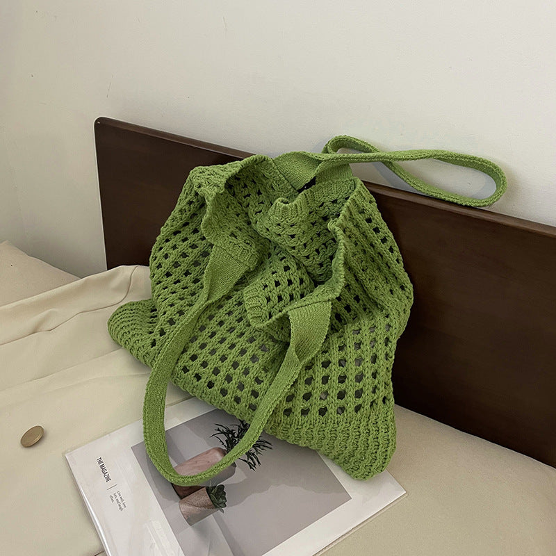 Women's Hollow Knitted Large Capacity Shoulder Bag